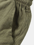 Casual Pants Men's Cotton Linen Beach Pants Korean Style Solid Color Linen Pants