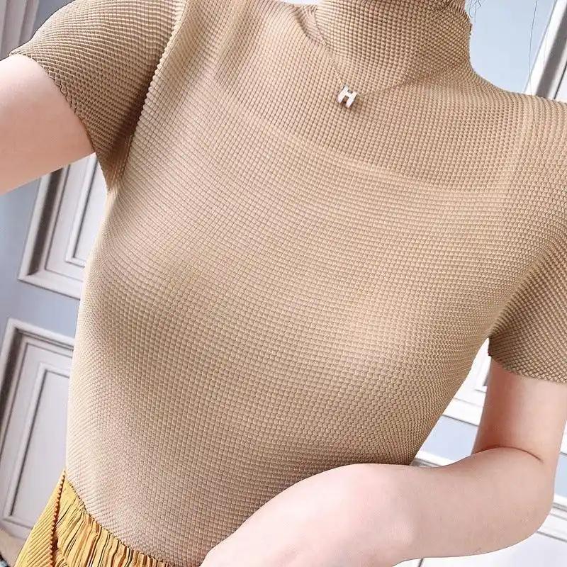 Chiffon Shirt: For Women Temperament Half Neck Top