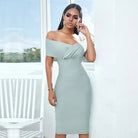 Club Party Dresses: Women's Off-Shoulder Midi Bandage Dress