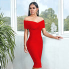 Club Party Dresses: Women's Off-Shoulder Midi Bandage Dress