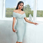 Club Party Dresses: Women's Off-Shoulder Midi Bandage Dress