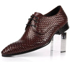 Cowhide Woven Business Formal Pointed Toe Shoes, expertly designed for breathable elegance in every step.