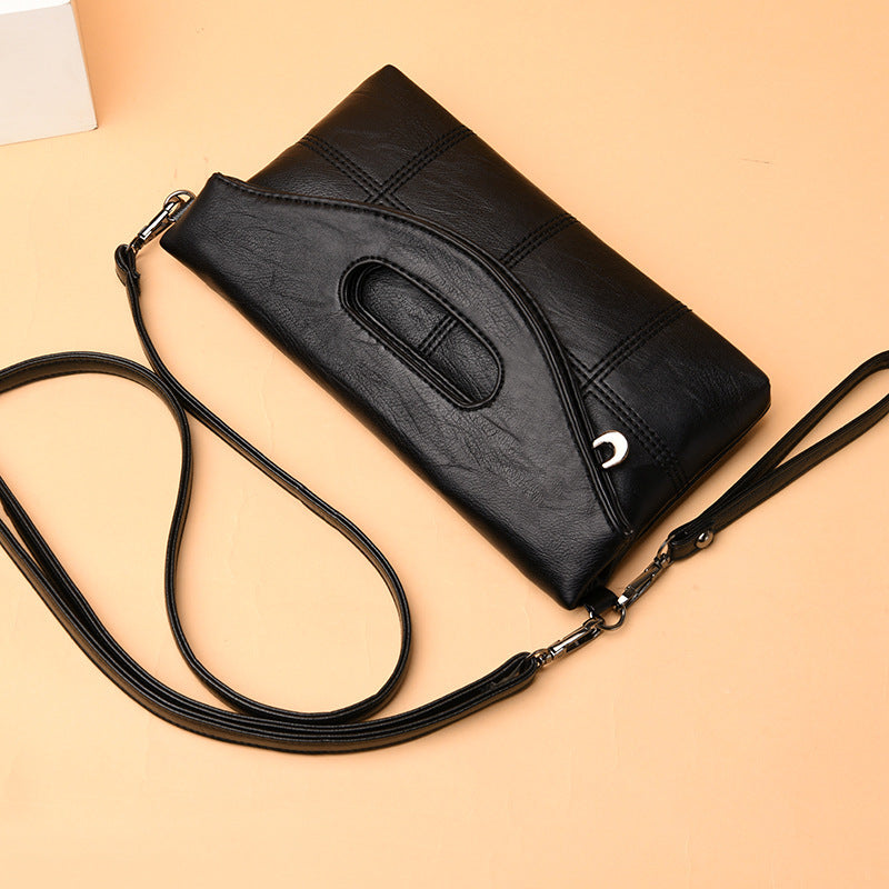 Cross-Border Direct Supply Clutch Bag Female Bag Large Capacity Simple Handbag Folding Lady Hand-Grabbing Diagonal Bag