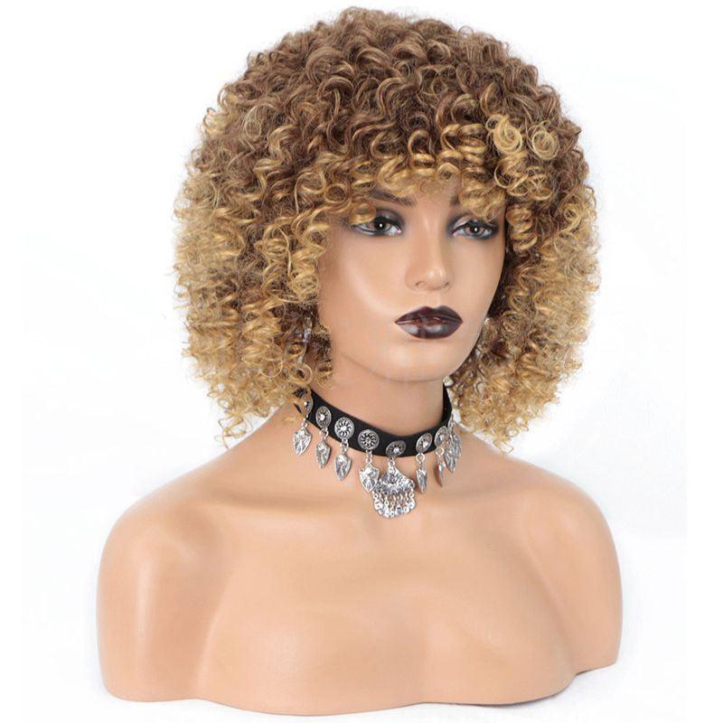 Cross-Border Wigs: Euro-American, Small Curly Ladies Wigs, African Style. Headgear with Explosive Fashion.