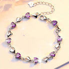 Crystal Zircon Amethyst Love Bracelet