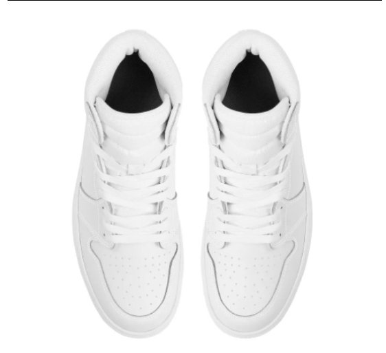 Customizable White High-top Lace-up Basketball Shoes