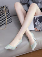 Diamond Bird Banquet Full Diamond Dress High Heels For Women New Elegant Pointed Stiletto Heel Bridesmaid Pumps