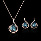 Diamond Crystal Necklace And Earrings Two-piece Bridal Wedding Jewelry Set