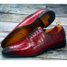 Discover sophistication with our Embossed Fish Pattern Leather Business Shoes, perfect for formal occasions.