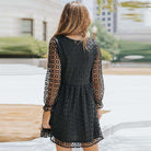 Dress: Enhance Your Style with Long Sleeve Lace Stitching Womens Dress