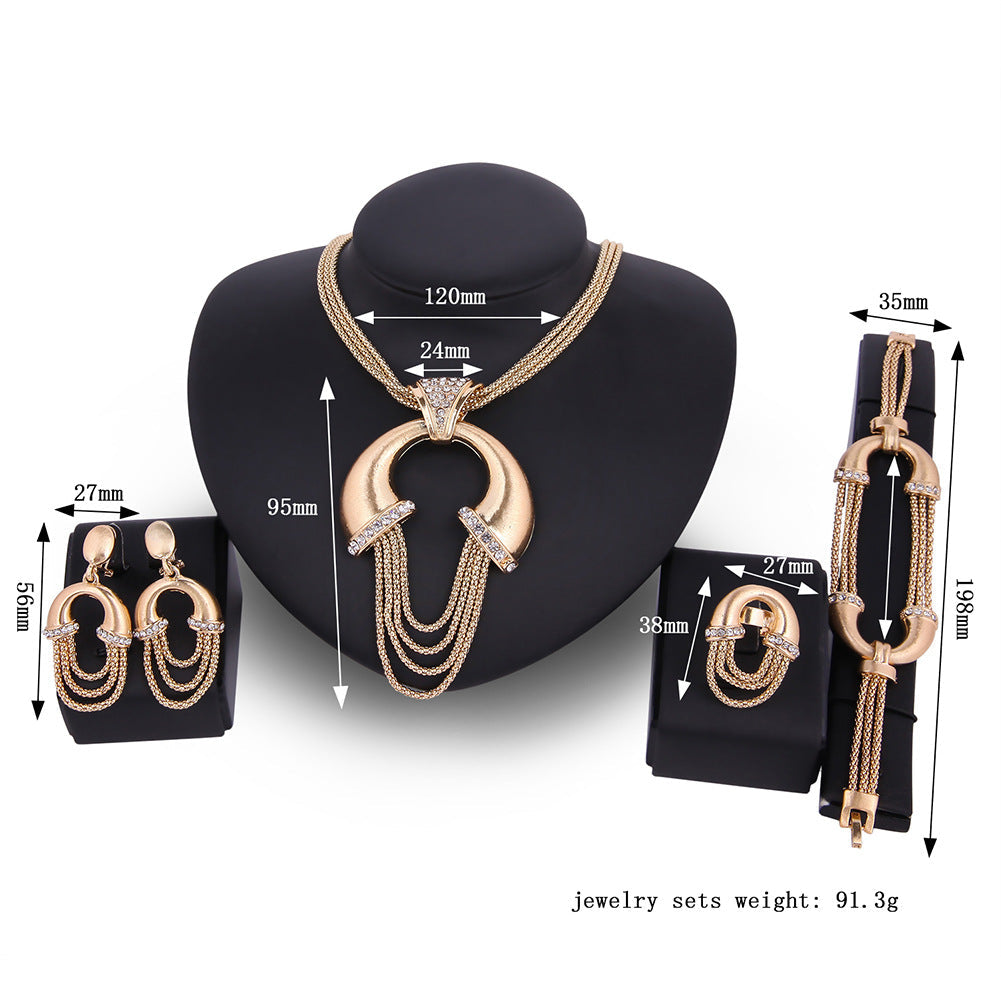 Electroplating Alloy Four-piece Bridal Jewelry Set