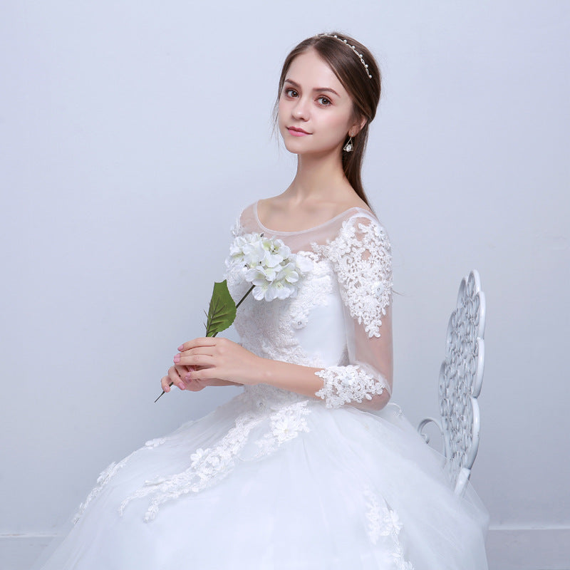 Elegant Slim-fit Wedding Dress with New Shoulder Design