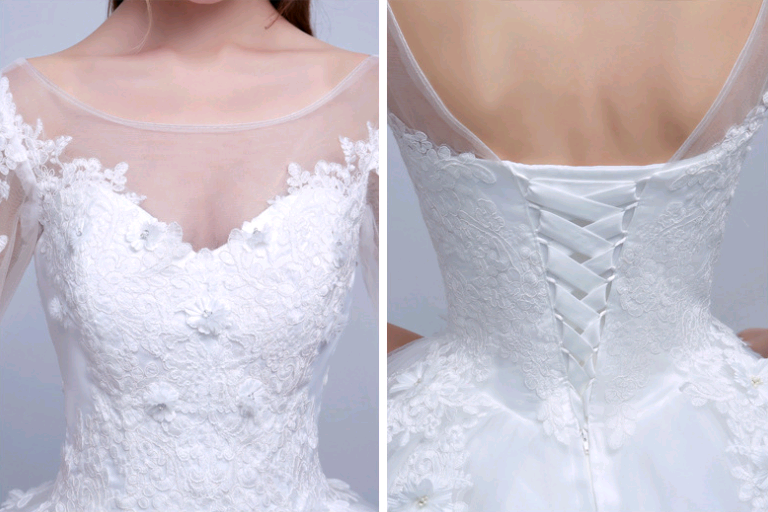 Elegant Slim-fit Wedding Dress with New Shoulder Design