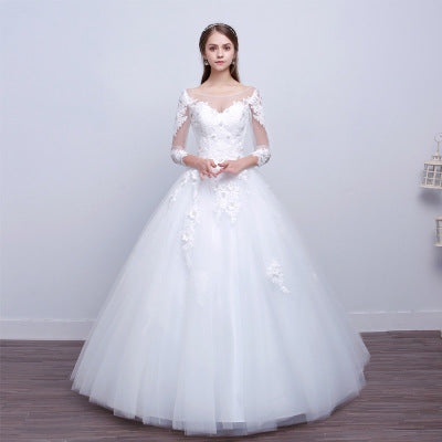 Elegant Slim-fit Wedding Dress with New Shoulder Design