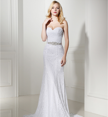 Elegant White Lace Mermaid Wedding Dresses by ANJURUISI, Vintage Boho Bridal Gowns with Jacket at Affordable Prices.