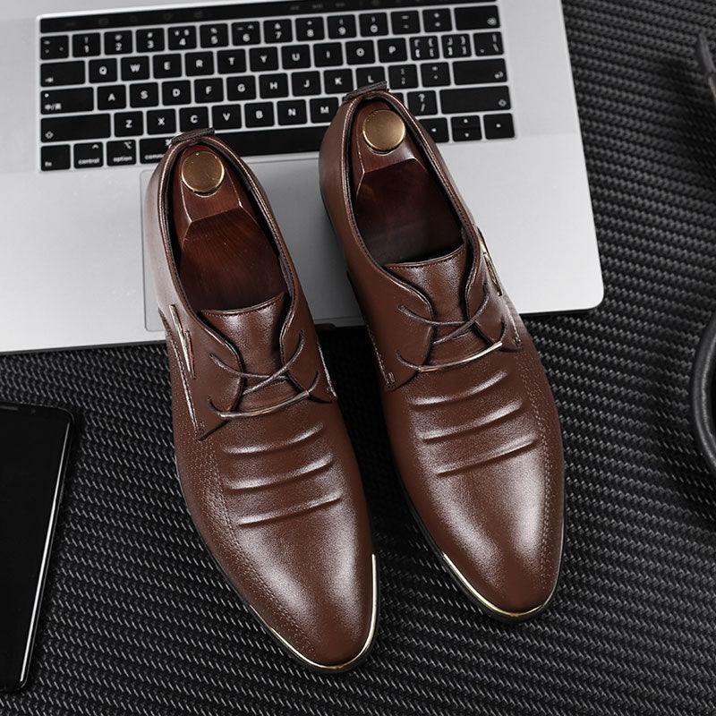 Elevate Your Style: Casual Lace-up Shoes with Business Formal Flair.