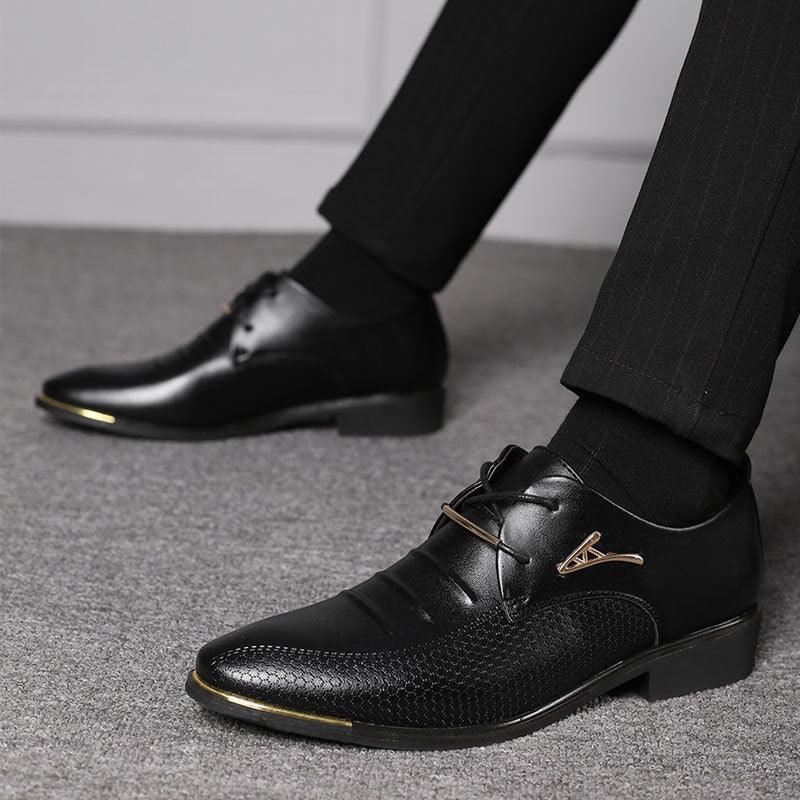 Elevate Your Style: Casual Lace-up Shoes with Business Formal Flair.