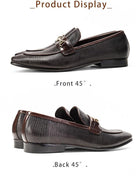 Elevate Your Wardrobe: Luxurious Men's Cowhide Snake Pattern Business Casual Shoes, Exuding Opulence and Refinement.