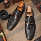 Elevate Your Wardrobe: Luxurious Men's Cowhide Snake Pattern Business Casual Shoes, Exuding Opulence and Refinement.