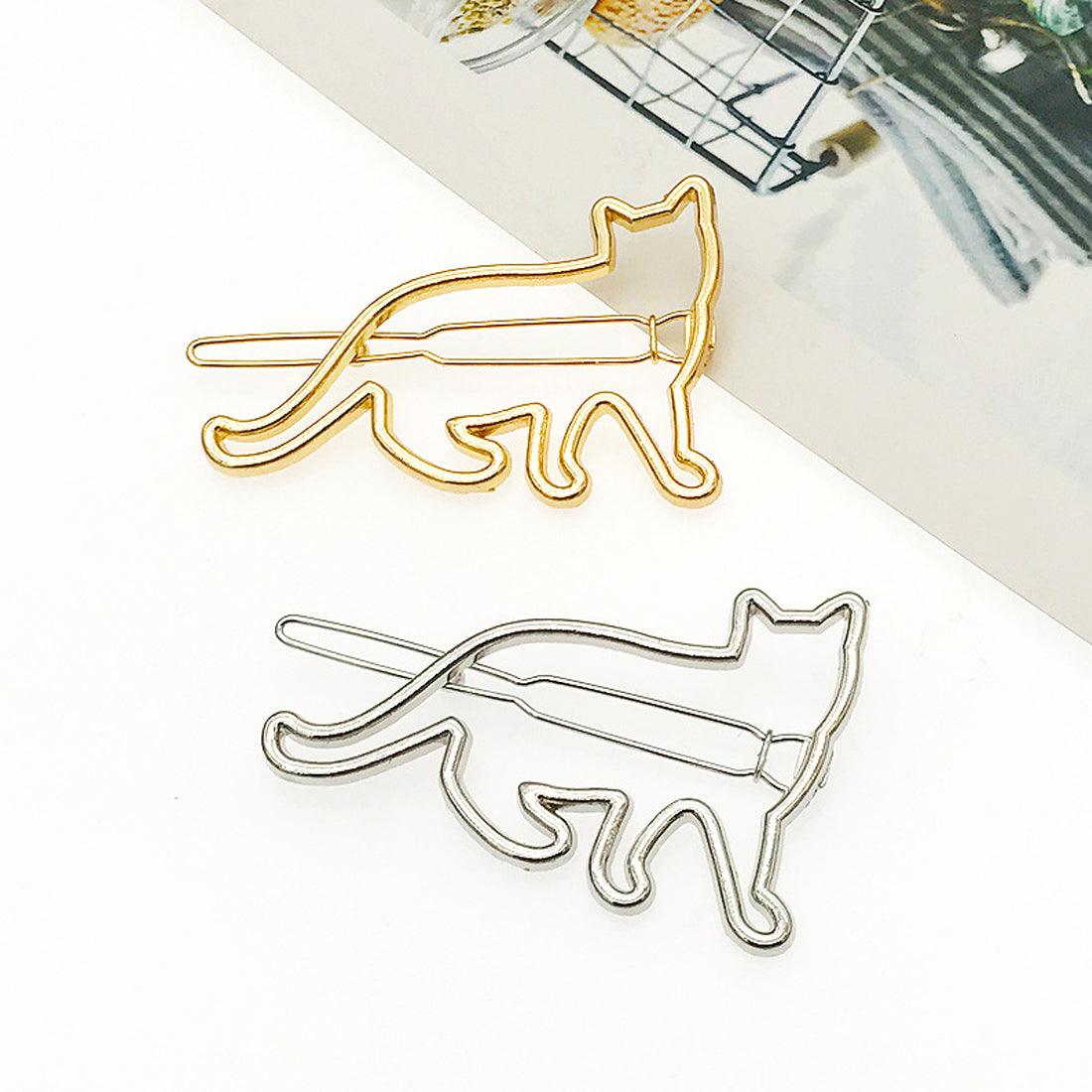 Elevate your hairdo with our metal hollow KT cat and alloy frog hairpins—charming accessories for a playful look.