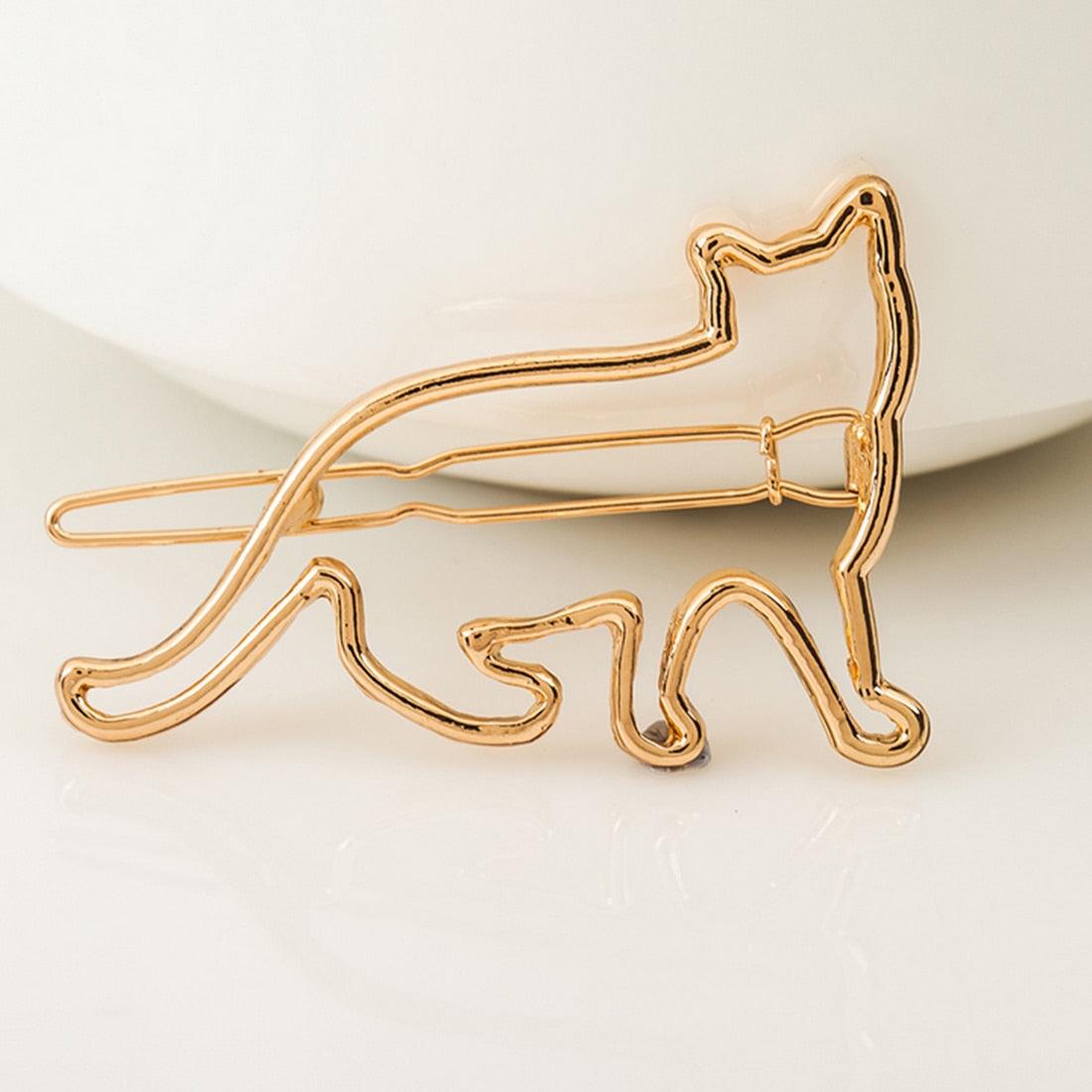 Elevate your hairdo with our metal hollow KT cat and alloy frog hairpins—charming accessories for a playful look.