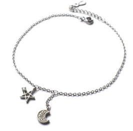 Elevate your style with our Fashion Jewelry Fine Asymmetric Star and Moon Bracelet for women.