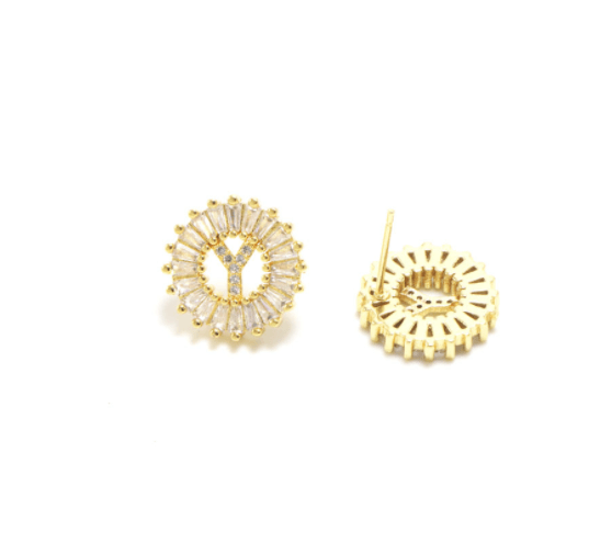 Elevate your style with our Fashion Letter Earrings – chic gold studs for women's trendy and elegant jewelry.