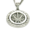 Elevate your style with the European Hip Hop Diamond Maple Leaf Turntable Necklace for a distinctive and trendy look.