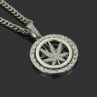 Elevate your style with the European Hip Hop Diamond Maple Leaf Turntable Necklace for a distinctive and trendy look.