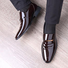 Elevated formal leather shoes for men with discreet height augmentation.