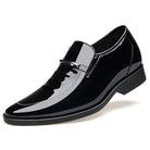 Elevated formal leather shoes for men with discreet height augmentation.