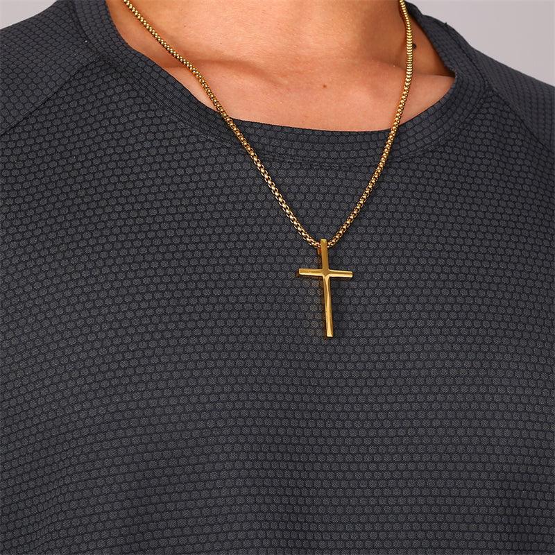 Embrace simplicity with our Smooth Titanium Cross Pendant, perfect for both men and women.