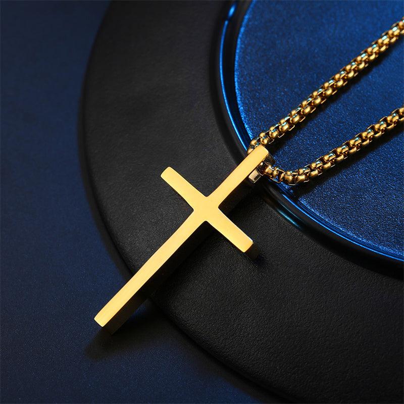 Embrace simplicity with our Smooth Titanium Cross Pendant, perfect for both men and women.