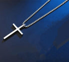 Embrace simplicity with our Smooth Titanium Cross Pendant, perfect for both men and women.