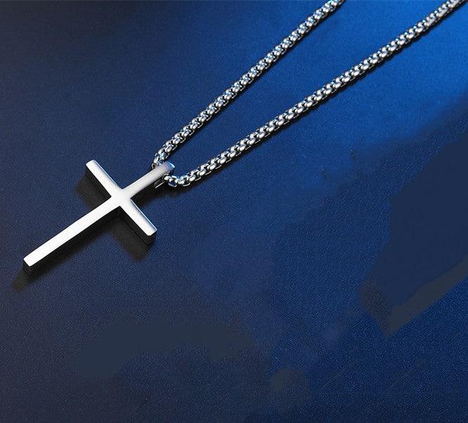 Embrace simplicity with our Smooth Titanium Cross Pendant, perfect for both men and women.