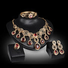 Enhance your style with our Fashion Gems Necklace and Earrings Set, a perfect blend of trendy alloy jewelry.