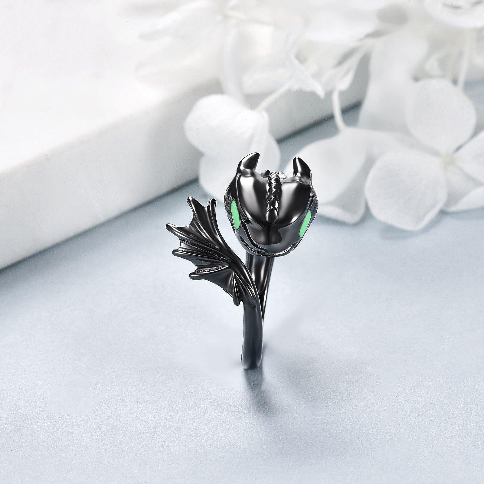 Enhance your style with our Sterling Silver Black Dragon Ring, a distinctive jewelry gift for men and women.