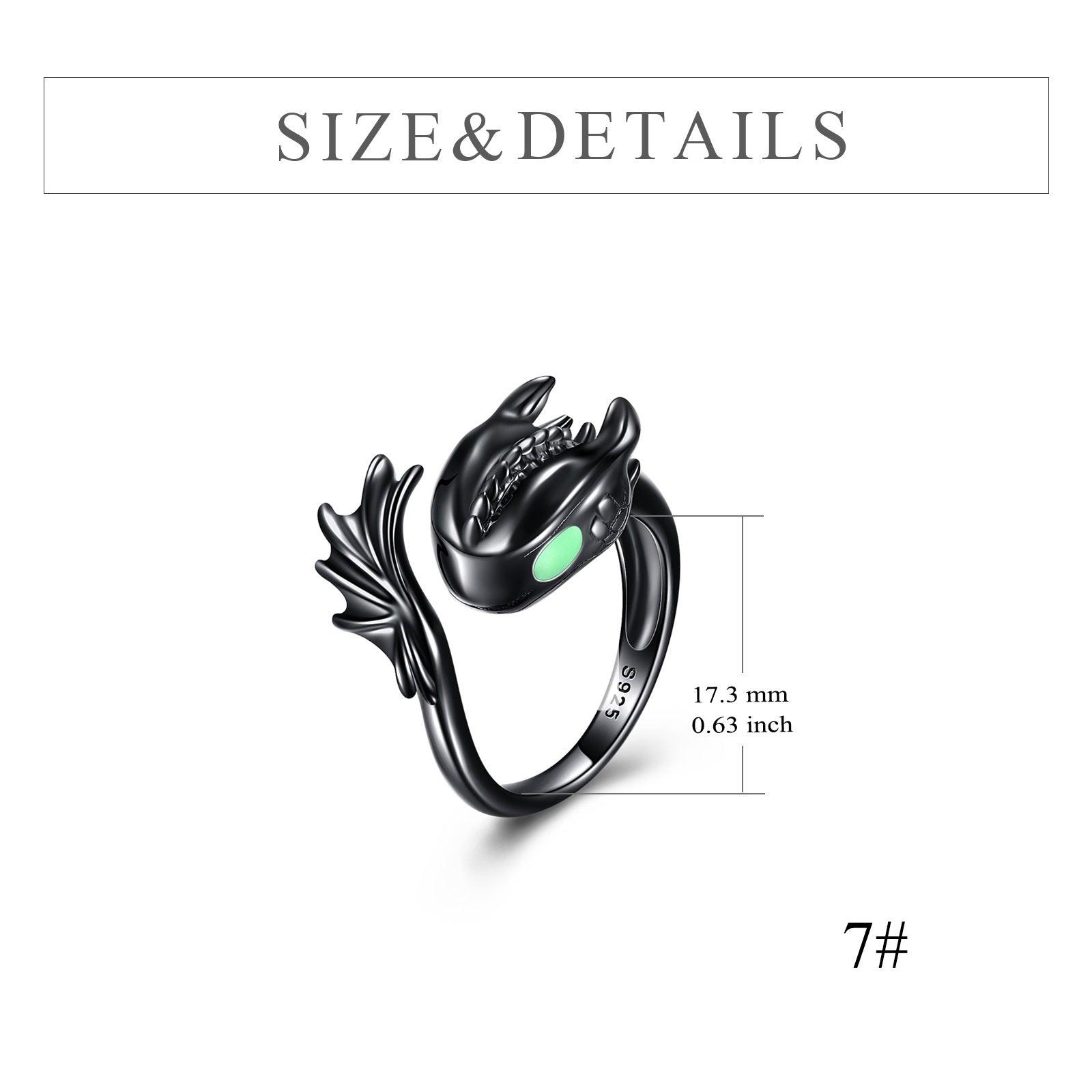 Enhance your style with our Sterling Silver Black Dragon Ring, a distinctive jewelry gift for men and women.