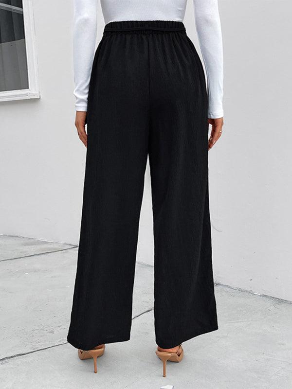 Experience comfort and style with our Women's Elastic Loose Wide Leg Long Pants, designed for an effortlessly chic and relaxed look.