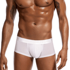 Experience ultimate comfort and sexiness with our men's nylon ice silk boxer briefs, boasting a wide rubber band and low waist design.