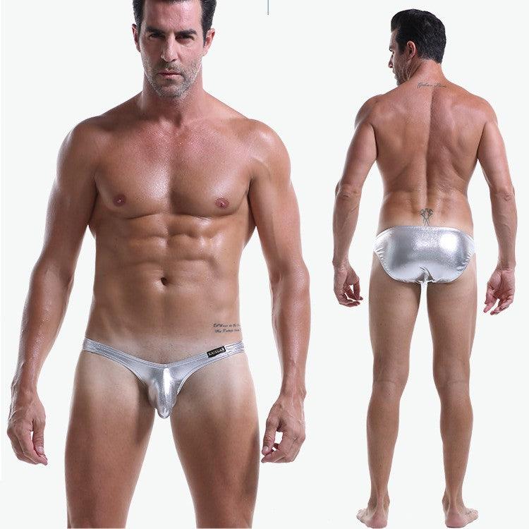 Experience ultimate comfort and style with our Men's Faux Leather Underwear.