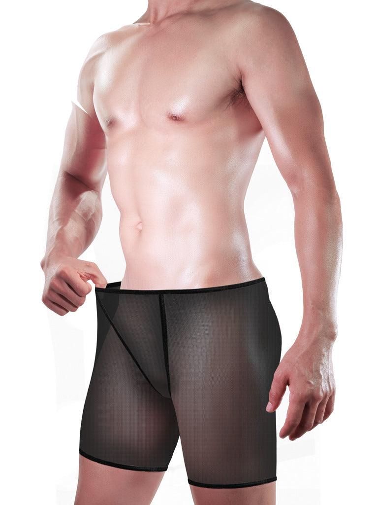 Experience ultimate comfort and style with our Men's Sexy Fine Mesh Big Boxer Underwear.