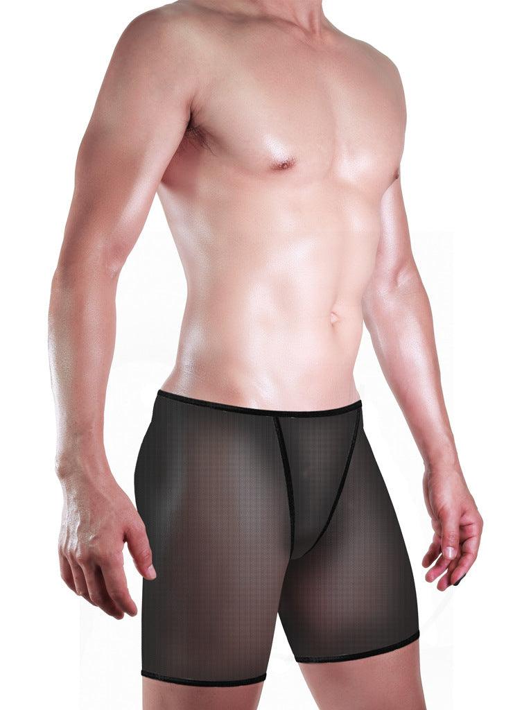 Experience ultimate comfort and style with our Men's Sexy Fine Mesh Big Boxer Underwear.