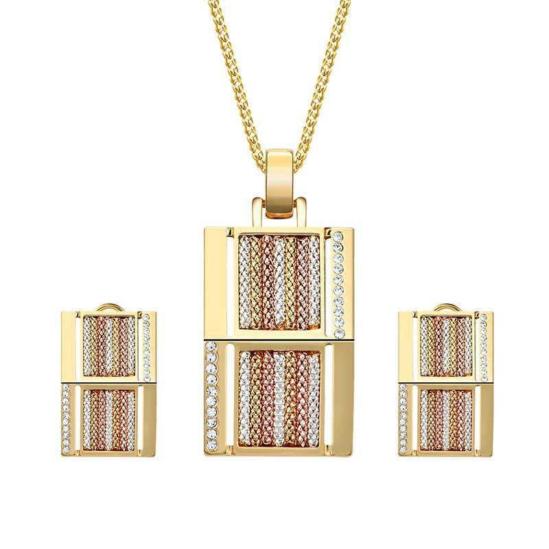 Explore bold style with our Exaggerated Jewelry Series – a square alloy two-piece jewelry set for a distinctive and eye-catching look.