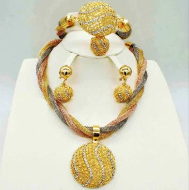 Explore our exquisite fine gold jewelry set, a perfect blend of elegance and craftsmanship for timeless beauty.