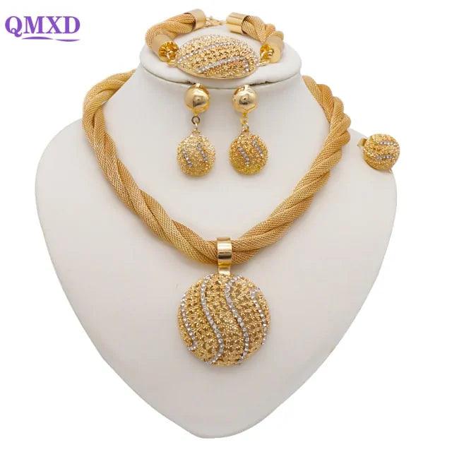 Explore our exquisite fine gold jewelry set, a perfect blend of elegance and craftsmanship for timeless beauty.