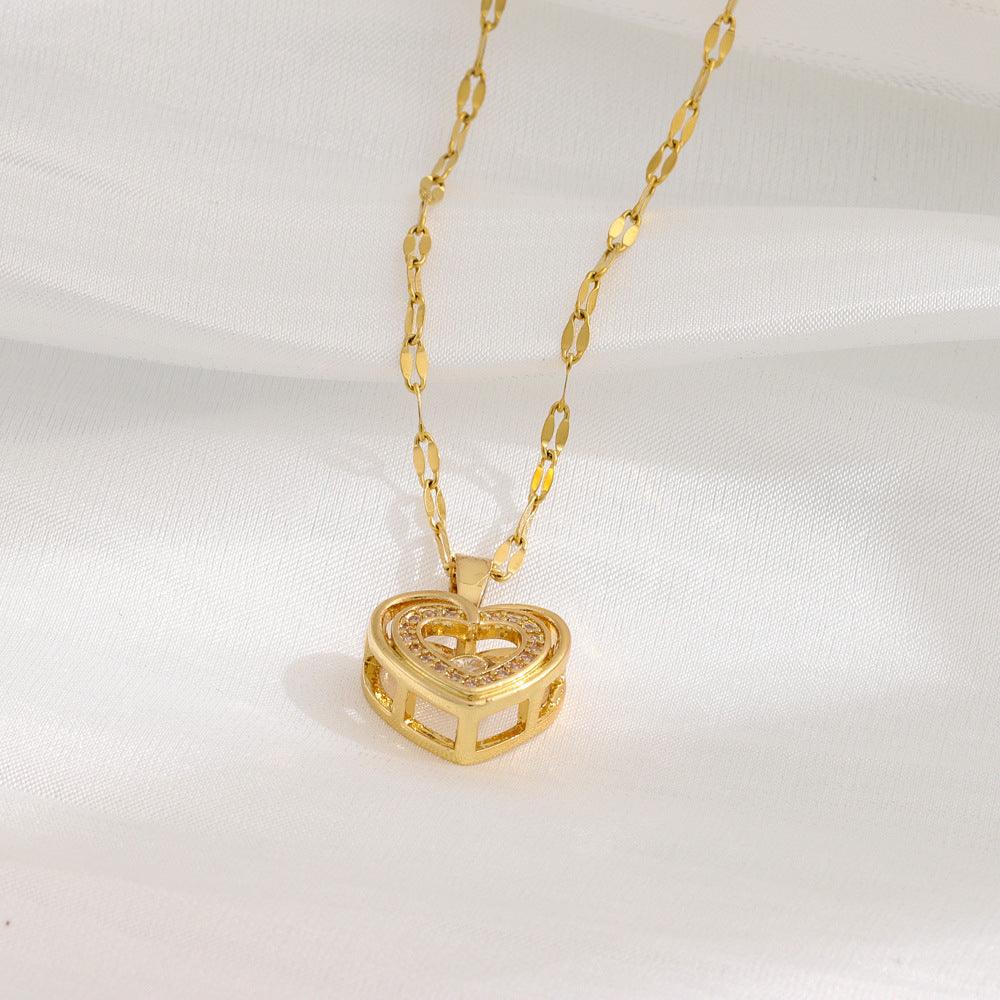 Express love with our Double-layer Love Pendant: a titanium necklace, a perfect Valentine's Day gift, and a stunning piece of fashion jewelry.