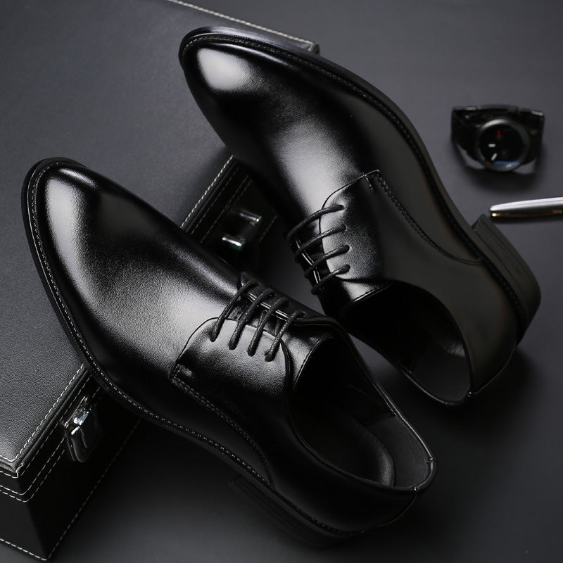 Exquisite men's black tie business dress shoes, handcrafted in premium leather, direct from the factory.