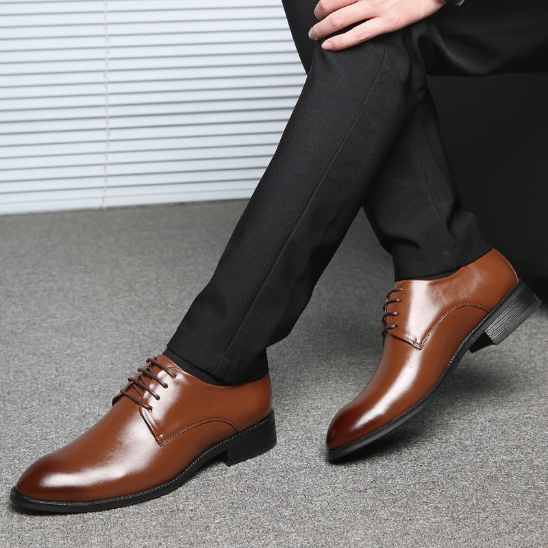 Exquisite men's black tie business dress shoes, handcrafted in premium leather, direct from the factory.