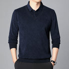 Fake Two-piece Knitted Sweaters Middle-aged And Elderly Men Fleece-lined Thickened